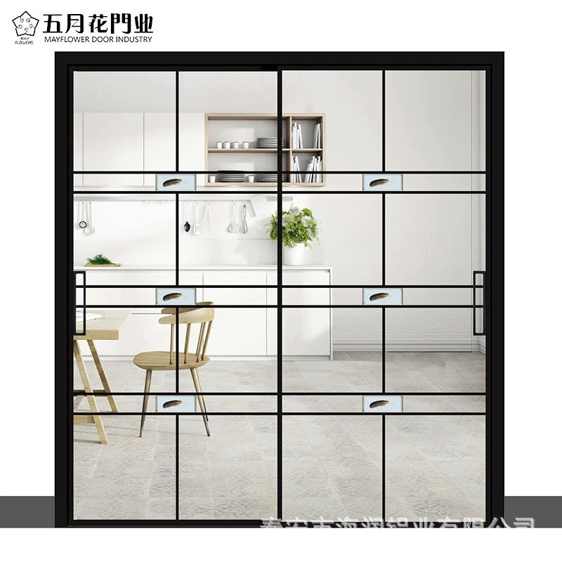 铝合金窄边隔断门 厨房客厅极窄推拉门钢化玻璃钛镁合金阳台门