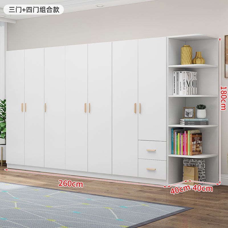 欧式衣柜实木板式现代经济型对开门柜家用卧室出租屋衣柜大容量