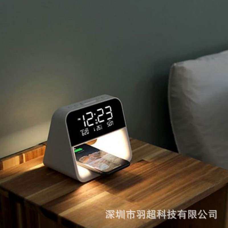 多功能卧室触控床头灯led三合一无线充小夜灯15w家用带时钟闹钟