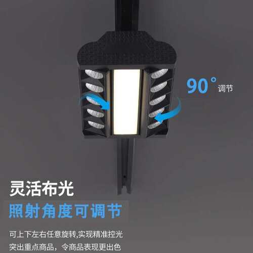（双偏光+泛光30）三面发光货架灯双偏光led灯长条导轨射灯
