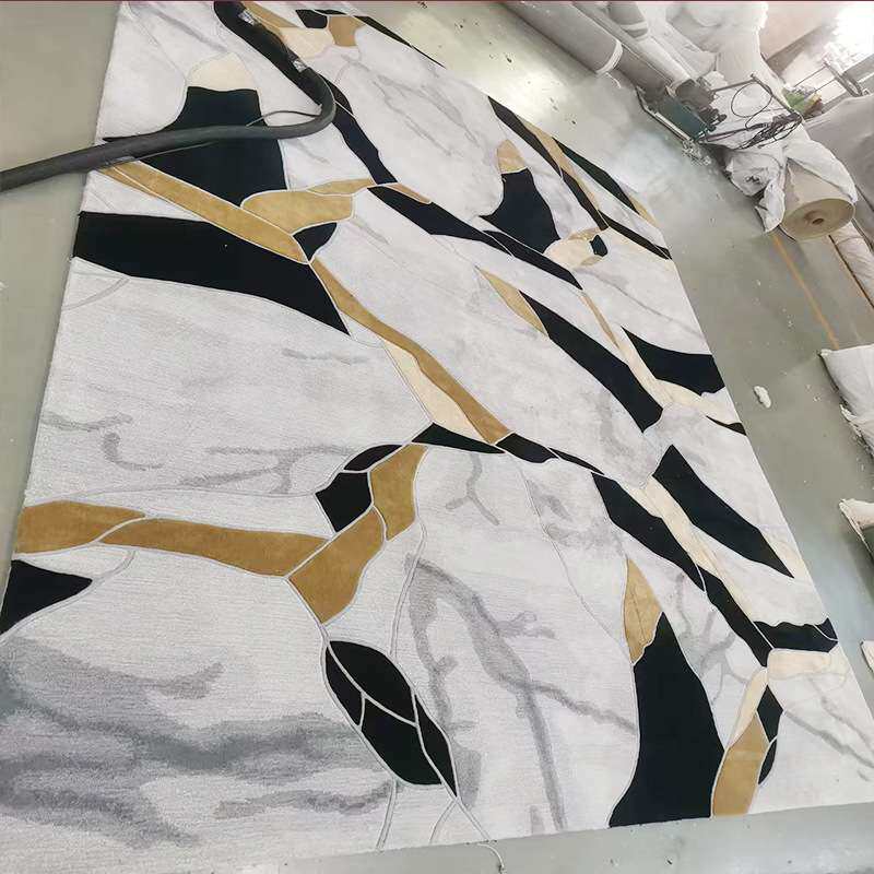 新西兰羊毛腈纶手工地毯高端别墅客厅茶几地毯美式轻奢卧室耐脏