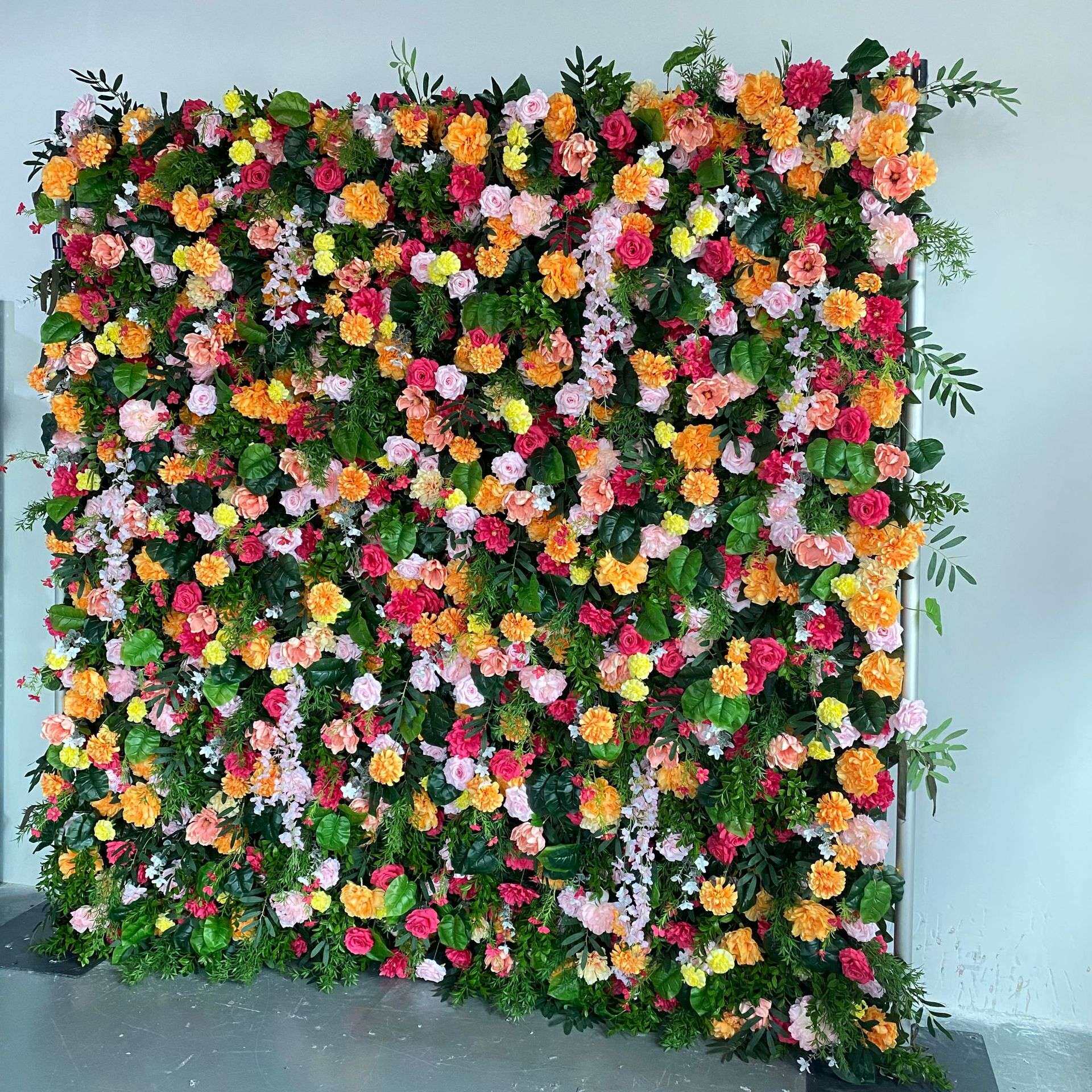 仿真布底花墙 仿真花仿真植物花墙 来图制作网红拍照打卡背景花墙