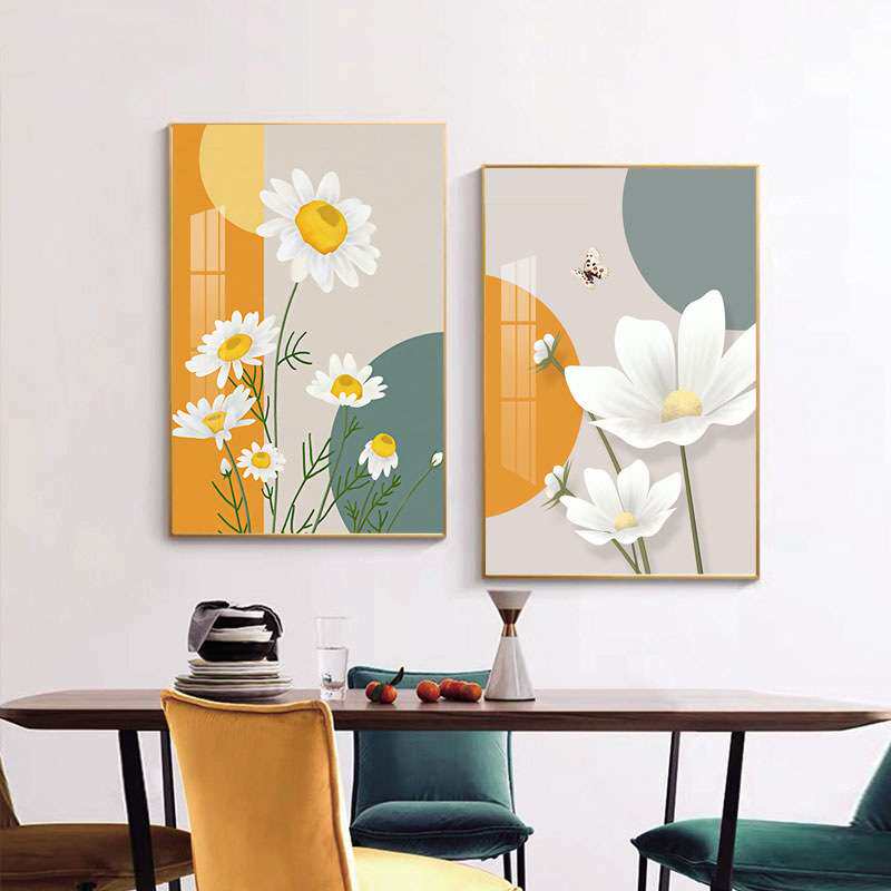 装饰画北欧风玄关挂画客厅背景组合壁画 水晶画轻奢风组合画