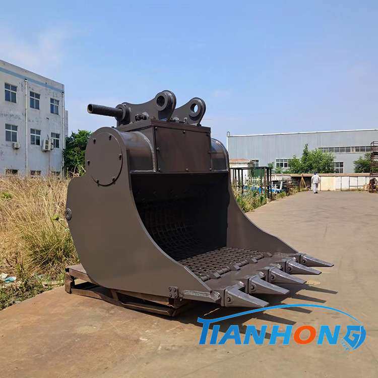 液压震动筛挖机筛斗挖掘机属具高频振动筛沙石分离液压震动斗