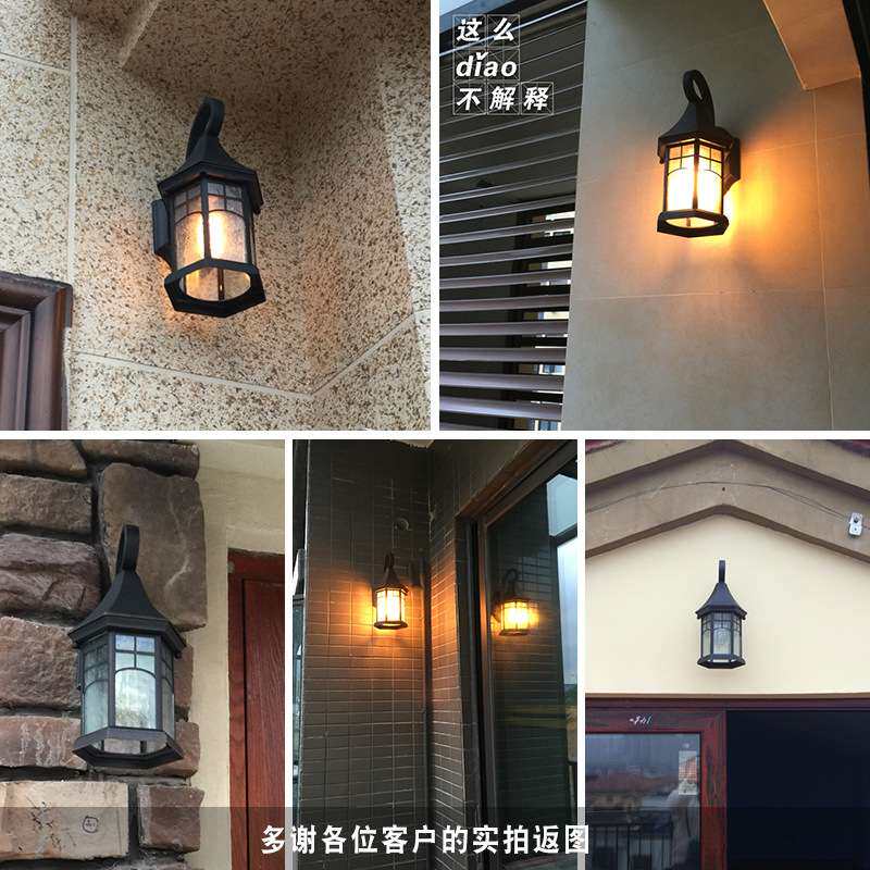 复古室外壁灯欧式防水户外灯具过道庭院灯美式阳台外墙露台灯跨境