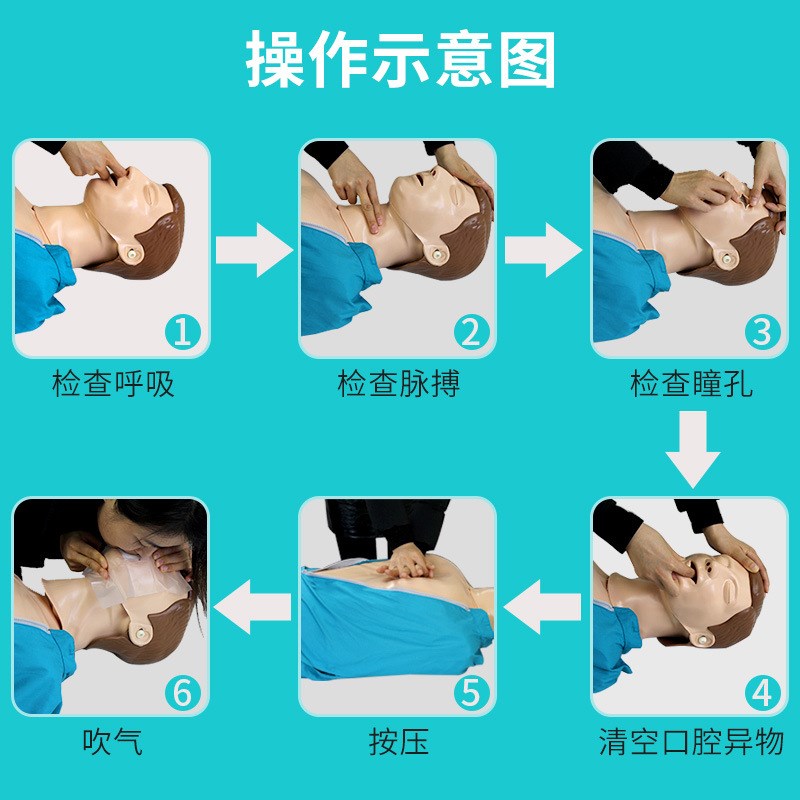 心肺复苏模拟人智j能KSCPR660B-W急救教学训练模型人工呼吸模型