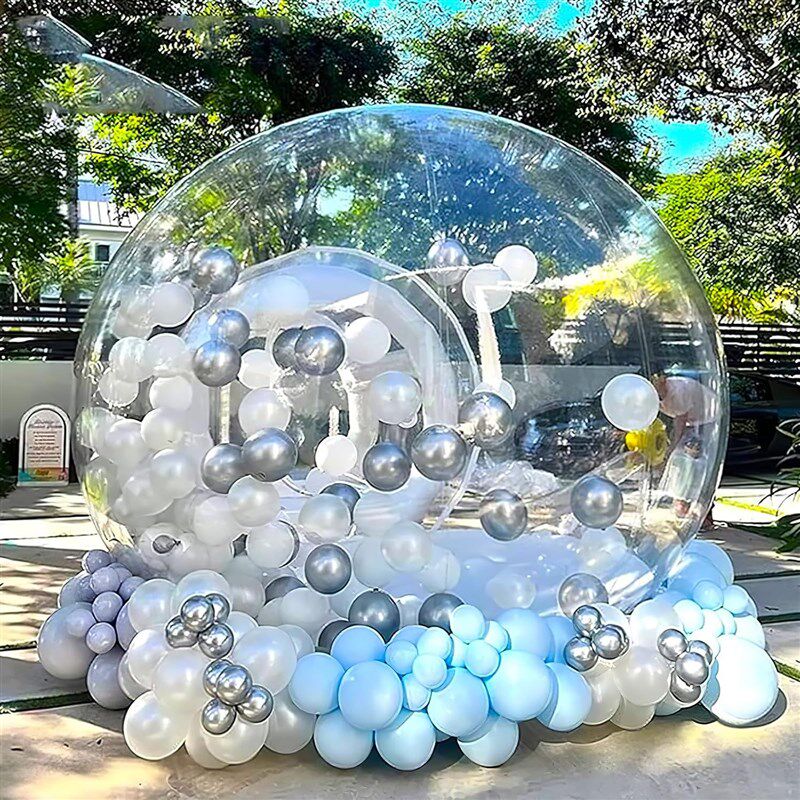 新款网红充气泡泡屋派对露营充气帐篷3-5人PVC透U明加厚气球泡泡