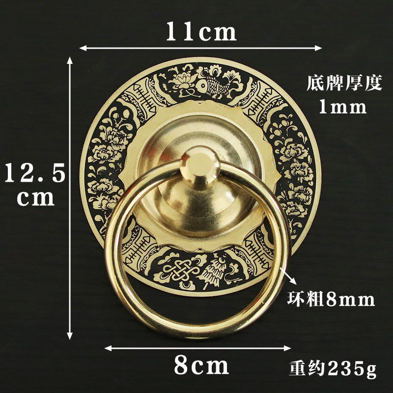 中式仿古纯铜大门拉手复古门钹拉环圆形把手狮子头兽头门环铜配件