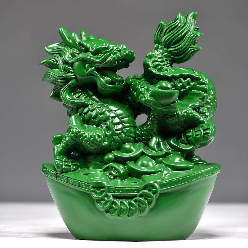 绿色木雕十二生肖摆件一套实木质鼠牛虎兔龙蛇马羊猴鸡狗猪工艺品
