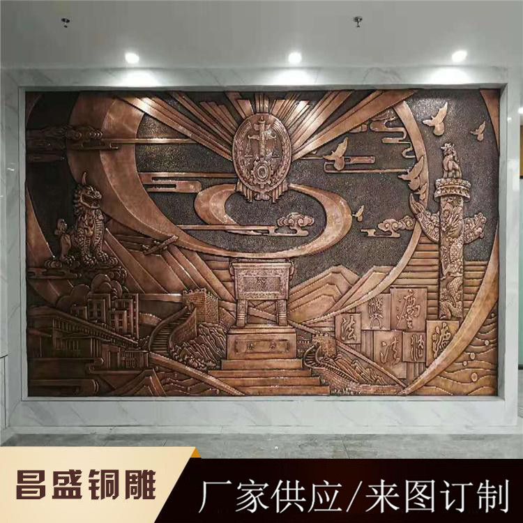 大型紫铜锻造铜浮雕画山水花鸟铜浮雕墙景画酒店大堂铜浮雕设计