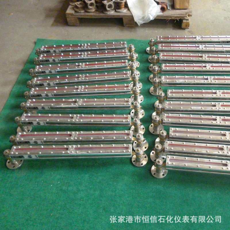 船用玻璃板液位计带温度显示 高压玻璃板液位计不锈钢平板水位计