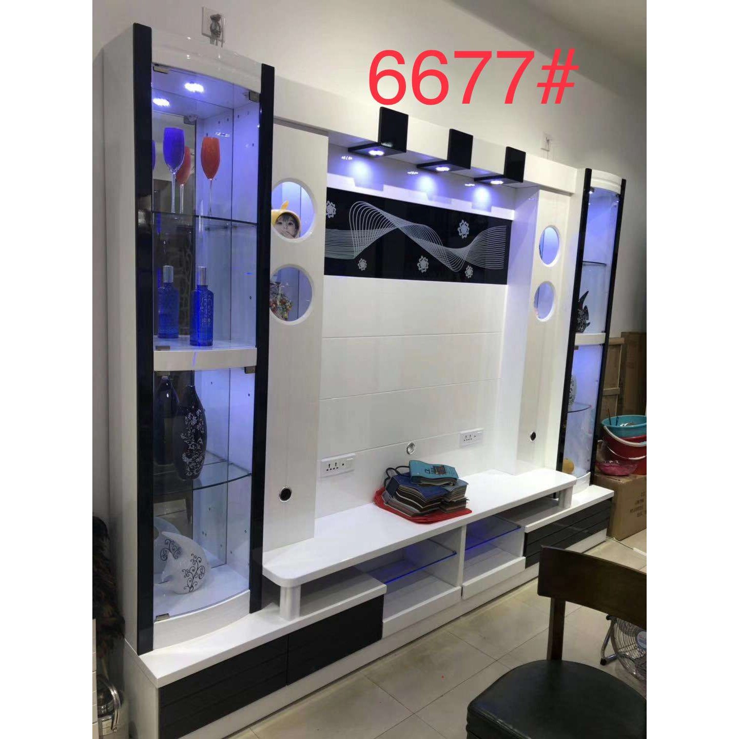 现代简约整体组合带音响酒柜中国风格大理石客厅电视柜