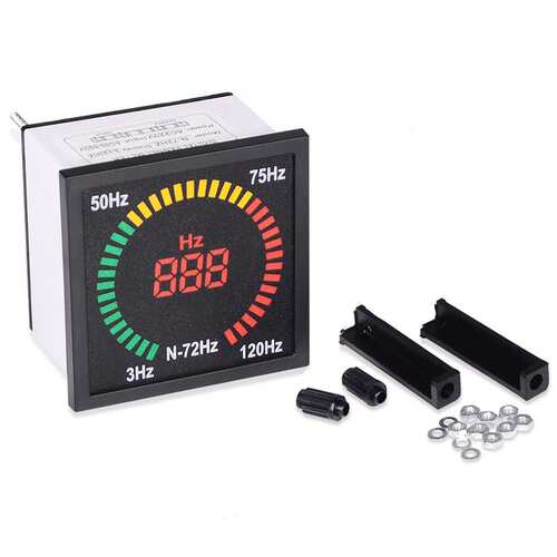 N-72HZ 交流频率信号指示灯72方形转盘LED数显Hz频率表头 3-120Hz