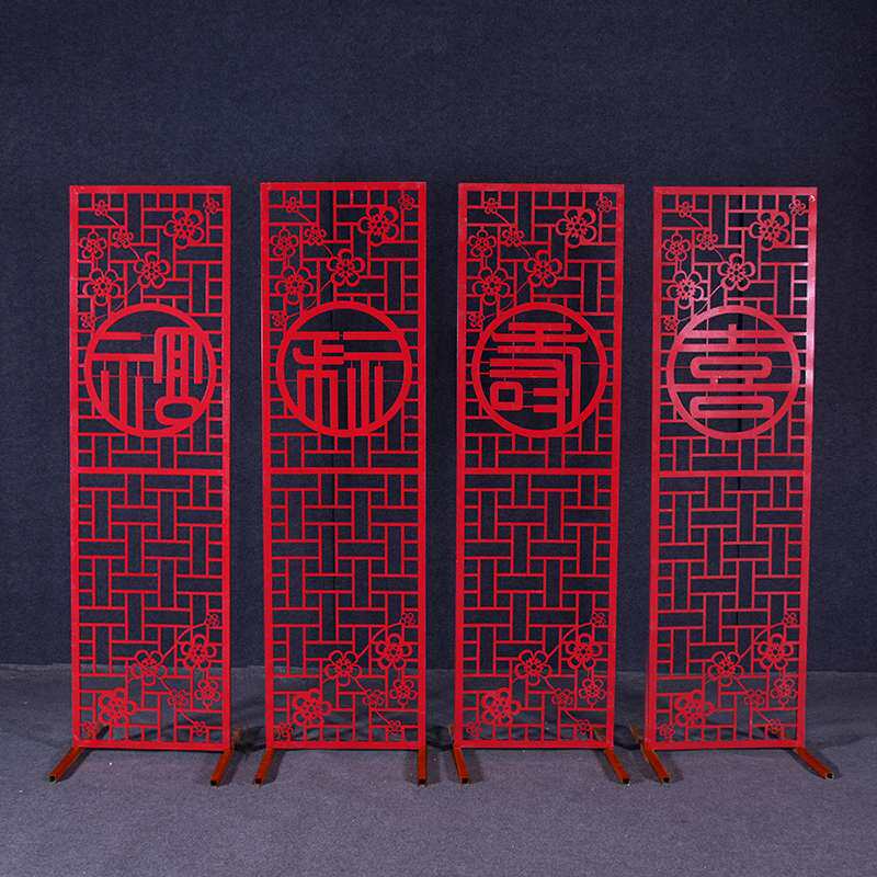 中式婚庆道具铁艺中华门中国风福禄寿喜屏风路引婚礼摆件月亮拱门