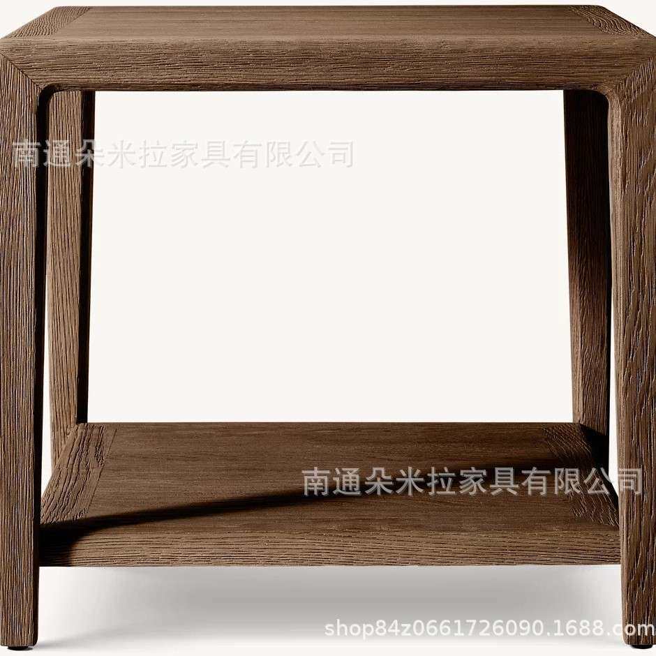 美式实木茶几简约乡村茶几电视柜茶几组合小户型客厅复古做旧家具