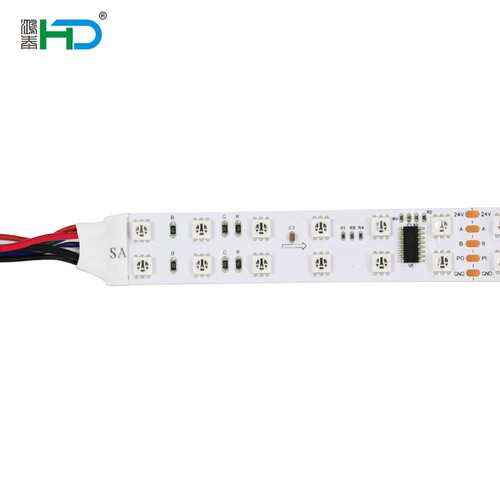 DMX512双排led灯带5050RGB可编程氛围24V幻彩跑马流水灯工程光源