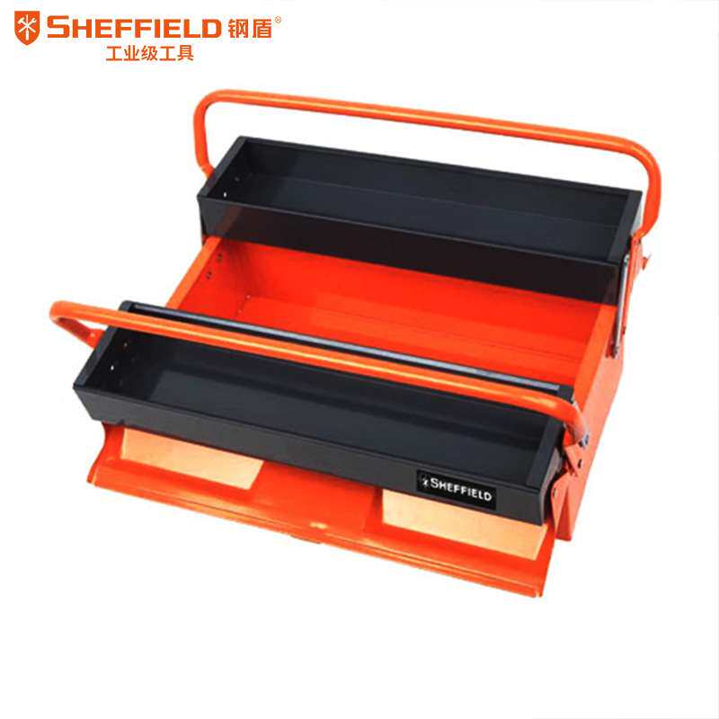 钢盾S025004/S025005全金属3/5翻斗工具箱多功能收纳盒手提工具箱
