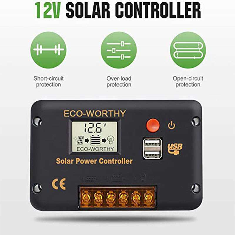 ECO-WORTHY100W18V太阳能电池板套件RV 电池船拖车小屋花园棚家用