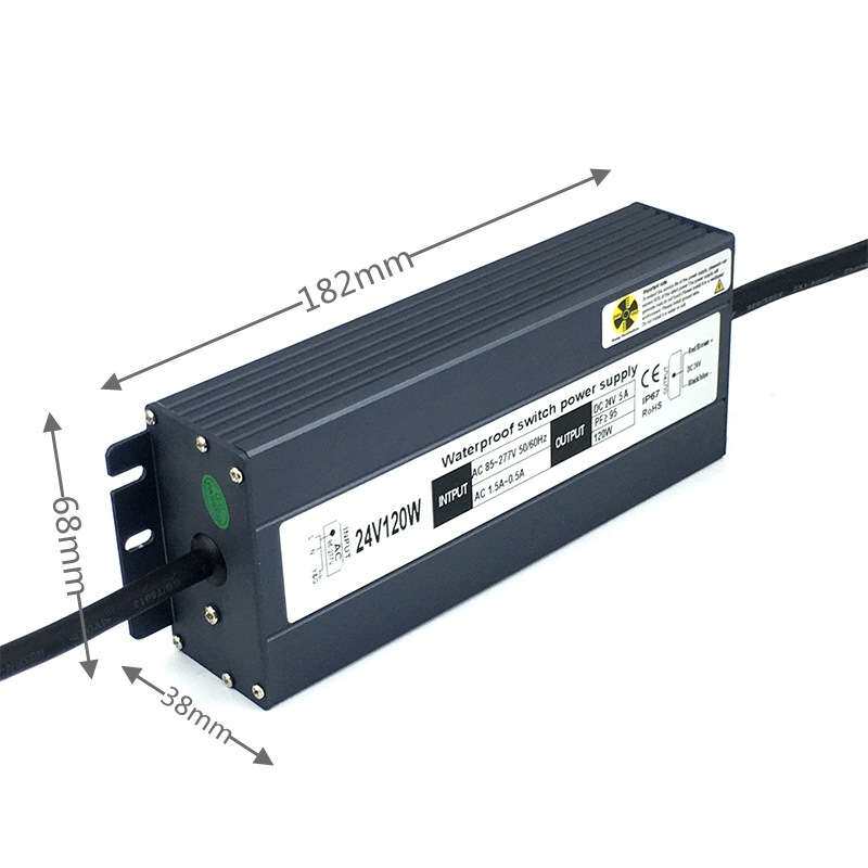 24V5A120W功率因素全电压输入防水开关电源带PFC电源防水开关电源