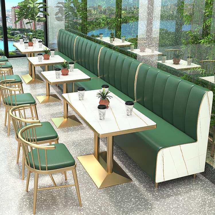 奶茶店桌椅商用组合餐饮小吃蛋糕甜品汉堡快餐饭餐厅网红卡座沙发