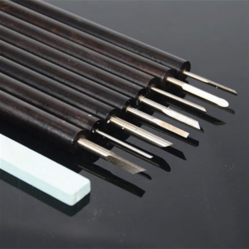 橄榄核雕a刻工具微雕核雕刀套装木刻刀 雕刻刀10只装手工刻刀木雕