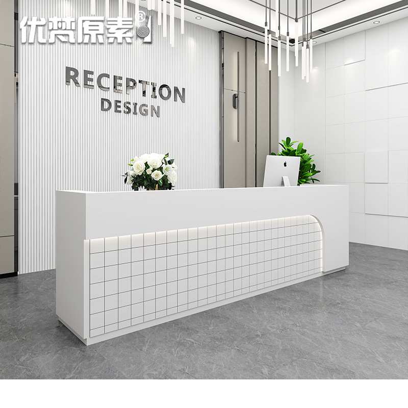 收银台大气美发店前台网吧接待台商用时尚现代简约快餐店餐饮吧台