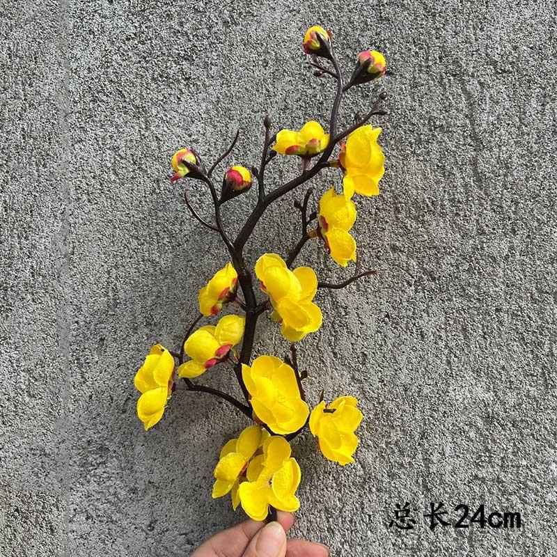 仿真梅花枝假花摆件仿真腊梅干花桃花客厅摆设花束室内家居装饰