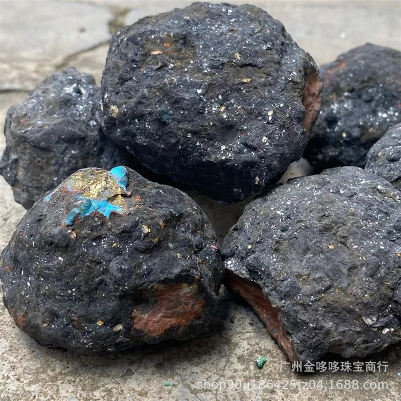 绿松石原石毛料毛石合成石头镶C嵌滚石 仿矿石原矿大颗粒