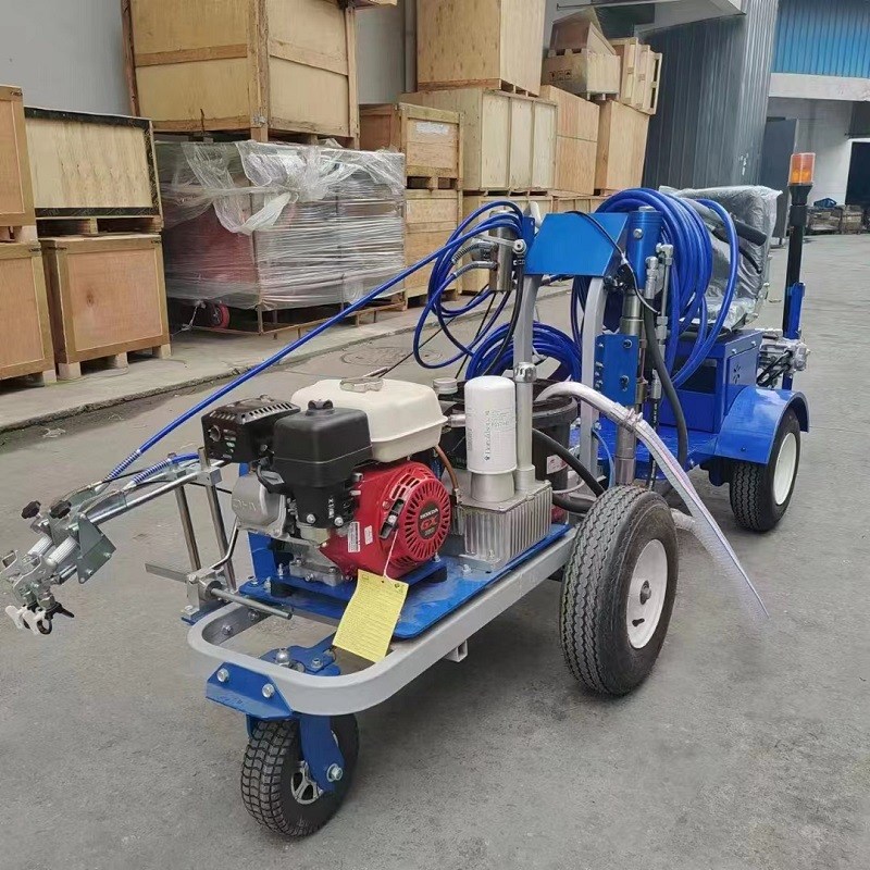 冷喷公路划线车 手推涂料喷涂机 6.5HP路面防滑材料画线机