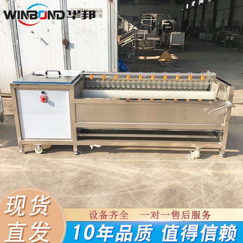 葛根去皮清c洗机 商用根茎类蔬菜毛辊清洗机 芋头去皮清洗设备