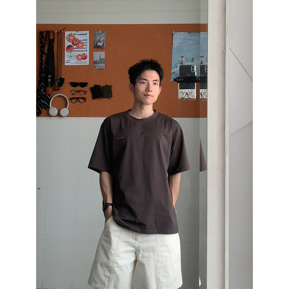 夏季短袖复古手绘印花t恤图片