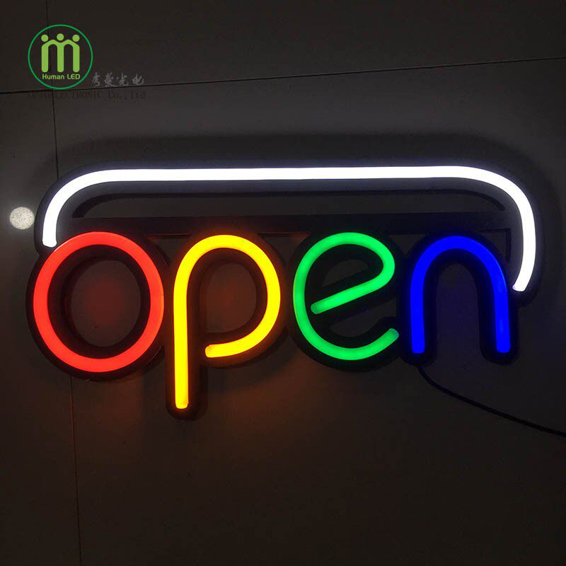 OPEN灯饰牌 led柔性霓虹z广告牌 雪弗板插电英文字母霓虹牌牌