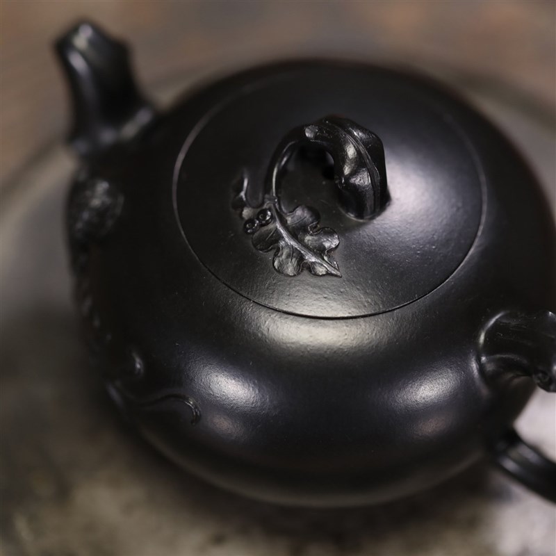 宜兴紫砂壶茶具茶道名家手工精品原K矿优质黑泥松鼠葡萄壶