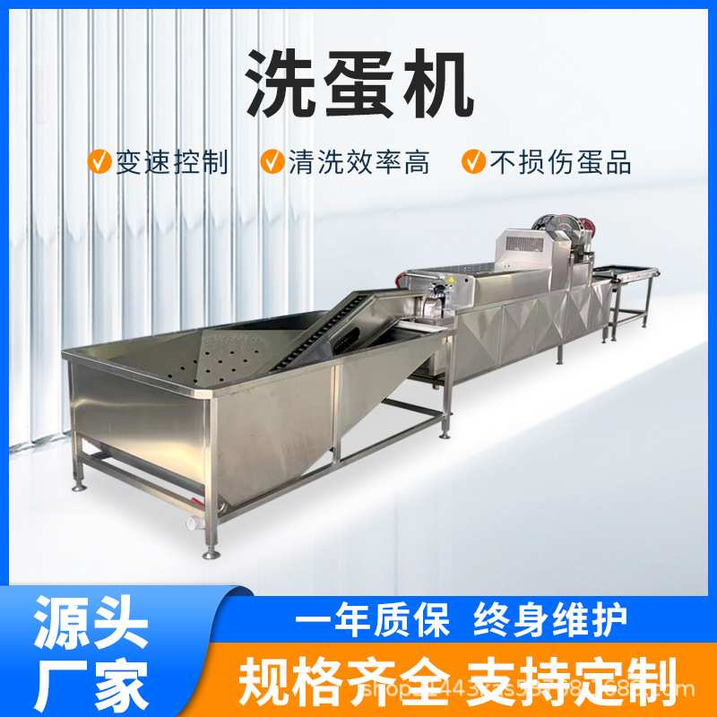 鸡鸭蛋全自动洗蛋机 清洗风干光检消毒喷油一体机 蛋品清洗流水线