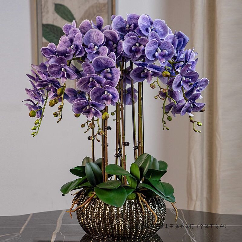 假花超真盆栽保湿蝴蝶兰花套装客厅玄关装饰花艺摆件