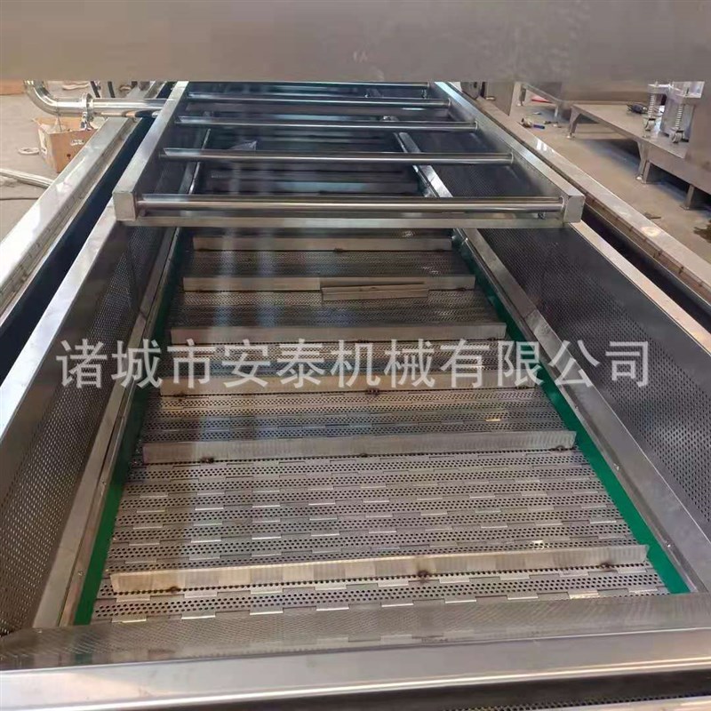 秋葵漂烫蒸煮流水线 茭瓜片漂烫护色机 胡萝卜P片水浴式漂烫线包