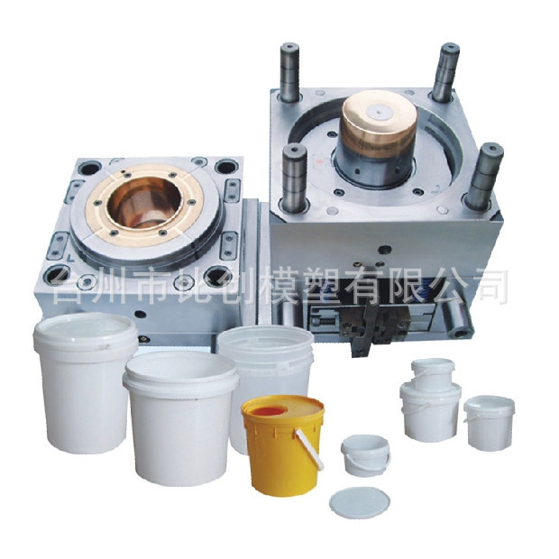 塑料方形/圆形水桶油漆桶胶水桶模具加工塑胶模具注塑加工