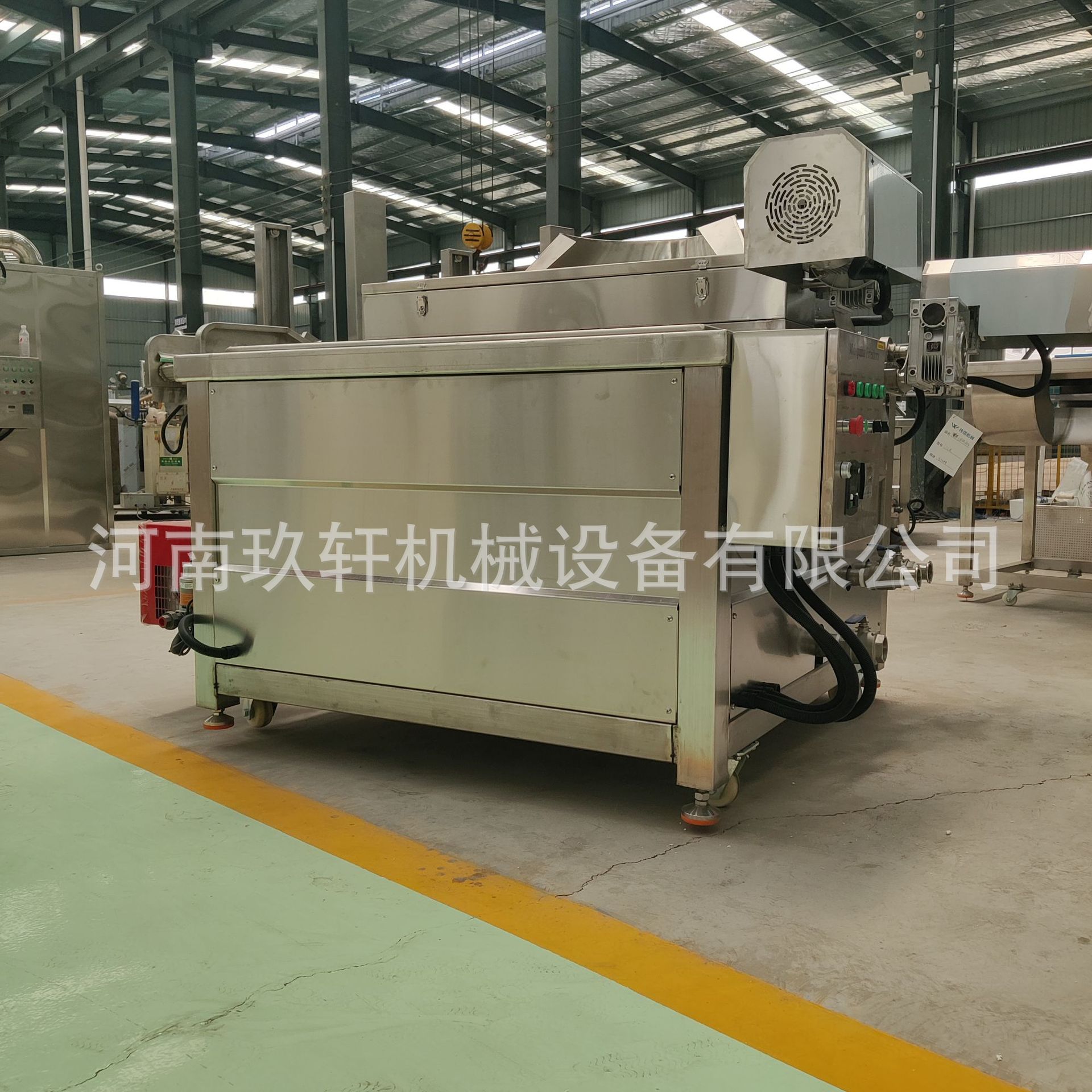 大型商用半自动电加热出料油炸机