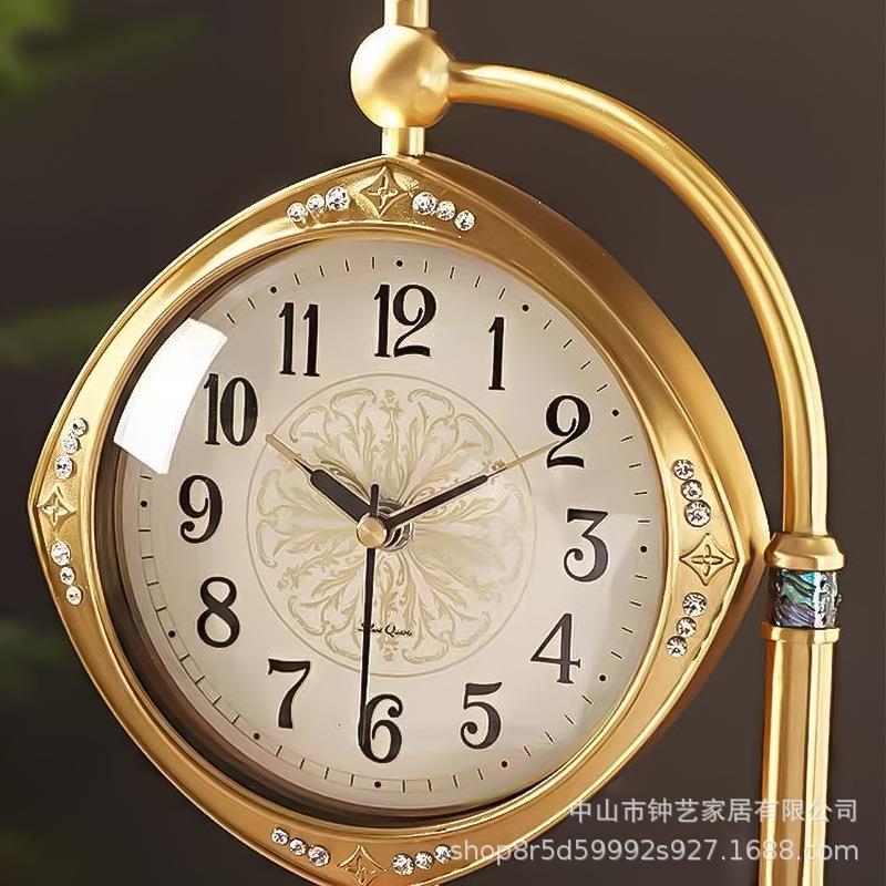 欧式复古纯铜座钟客厅2025新款美式台式钟表桌面摆钟高档轻奢台钟