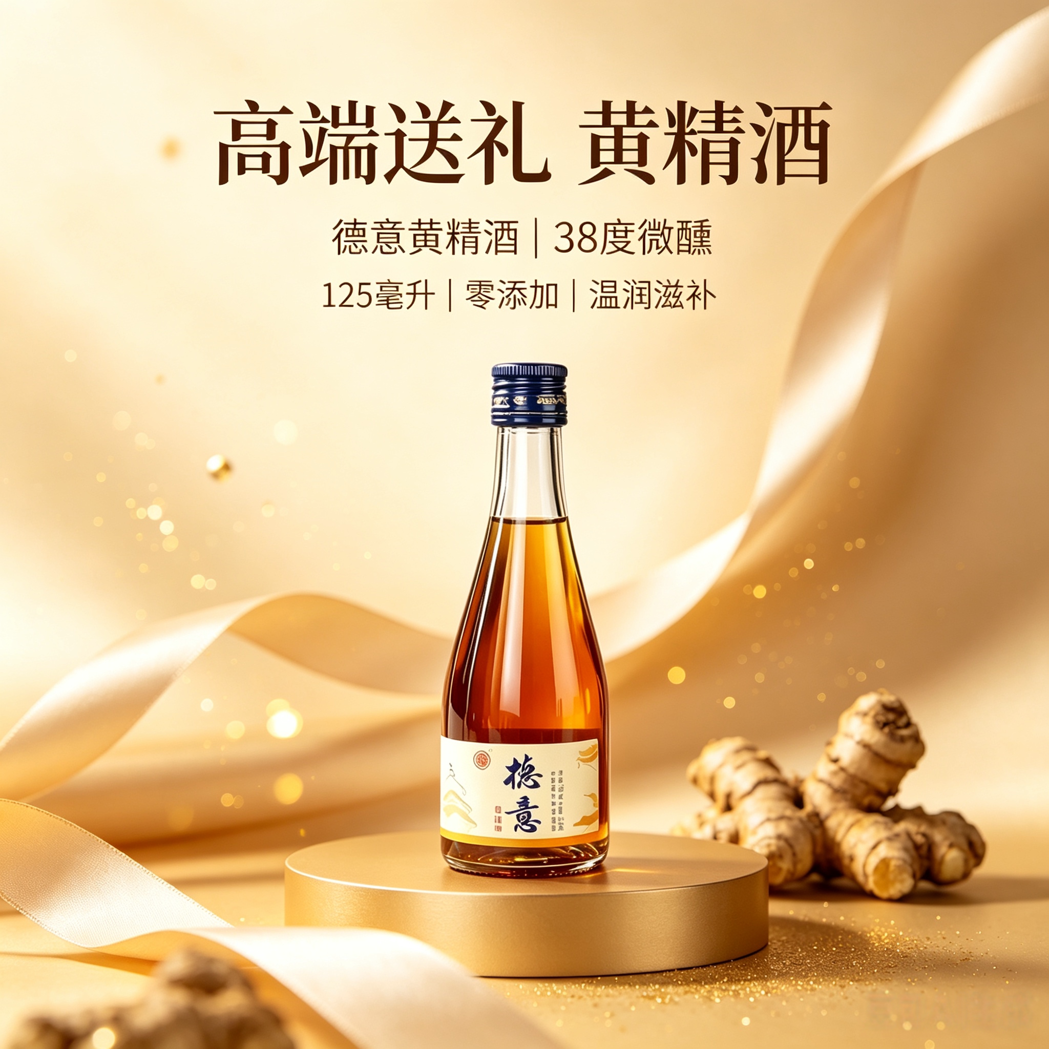 德意黄精酒125ml四瓶38度礼盒装零糖零添加送礼长辈聚会生日庆功图片