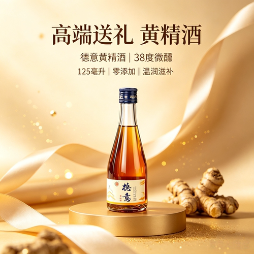 德意黄精酒125ml四瓶38度礼盒装零糖零添加送礼长辈聚会生日庆功