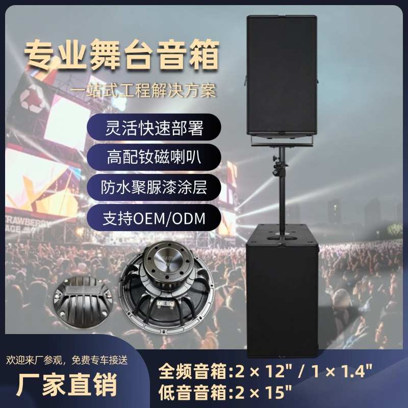 无源音箱扬声器双12寸+ 双15寸十五户外演出舞台专业音响系统