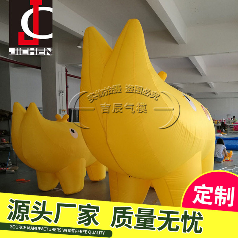 来图加工可爱道具装饰充气河马 活动用卡通气模活动人偶充气模型