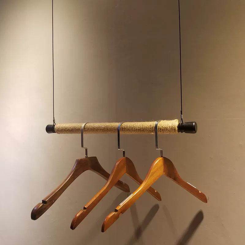 麻绳复古服装店上墙吊挂展示架