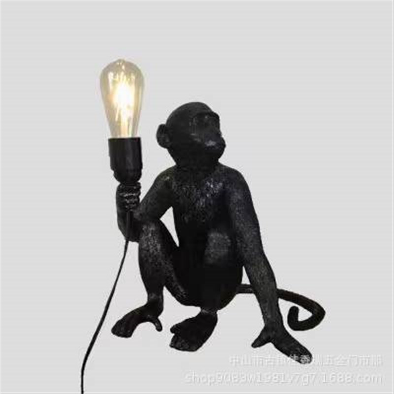 新品北欧树脂小夜灯音乐餐厅酒吧烧烤店装饰灯动物猴子台灯落地灯