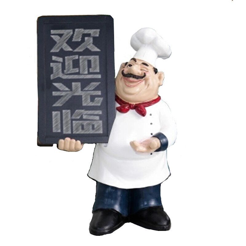 欧式厨师留言板树脂工艺品创意摆件收银台餐厅装饰品纪念品