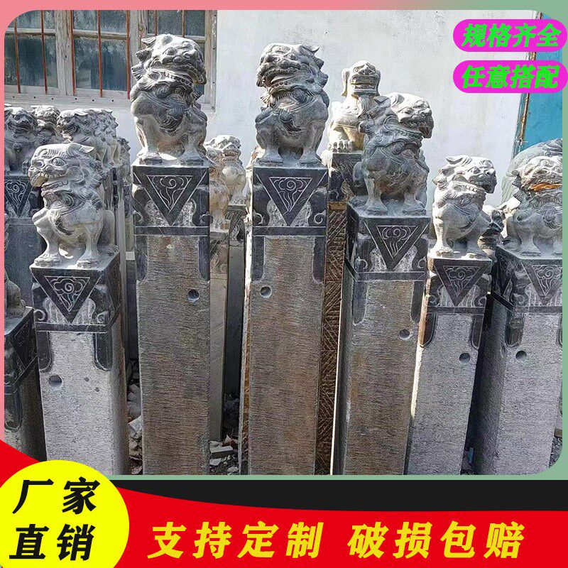 拴马桩石雕青石仿古做旧狮子貔貅麒麟庭院室内装饰摆件栓马柱厂家