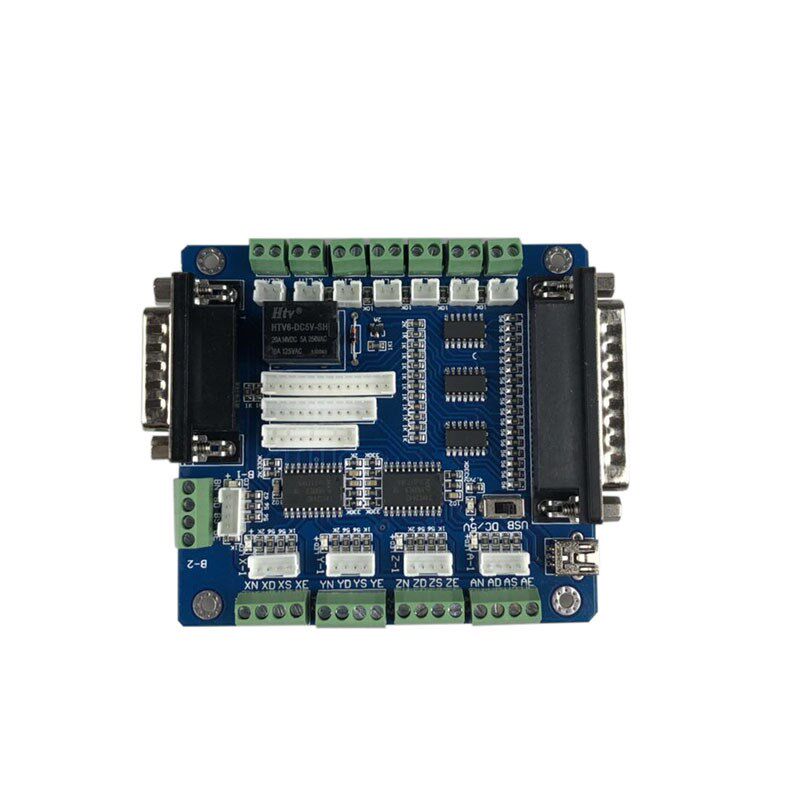 MACH3 雕刻机接口板 5轴步进电机控制板 cnc 接口板