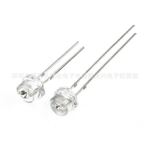 5mm圆头草帽灯珠有边365nm紫光UV紫外灯固化美甲灭蚊LED灯珠厂家