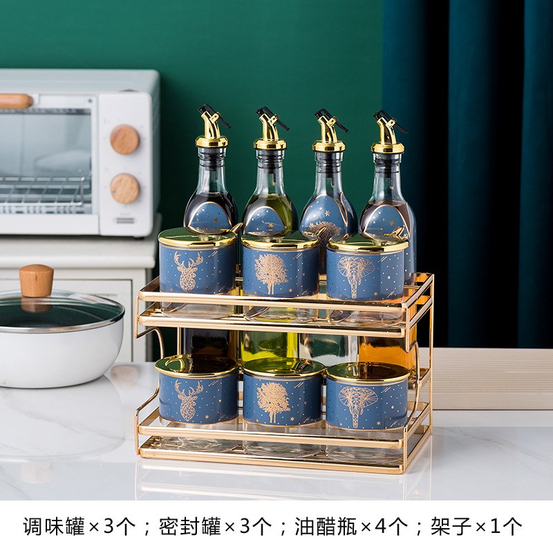 玻璃调料盒调料罐子组合装调味罐厨房用品家用大全装盐罐油醋瓶套